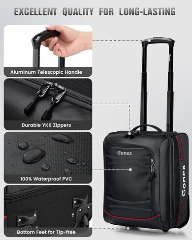 Gonex Rolling Duffle Bag with Wheels, 70L Water Repellent Wheeled Travel Duffel Luggage with Rollers 25 inch, Black in Kuwait