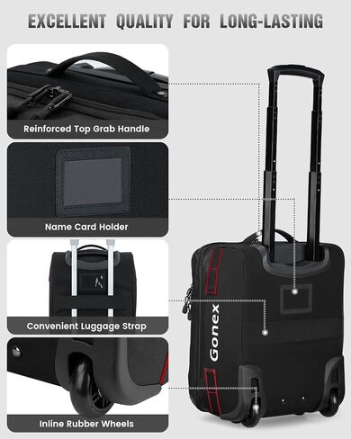 Gonex Rolling Duffle Bag with Wheels, 70L Water Repellent Wheeled Travel Duffel Luggage with Rollers 25 inch, Black in Kuwait