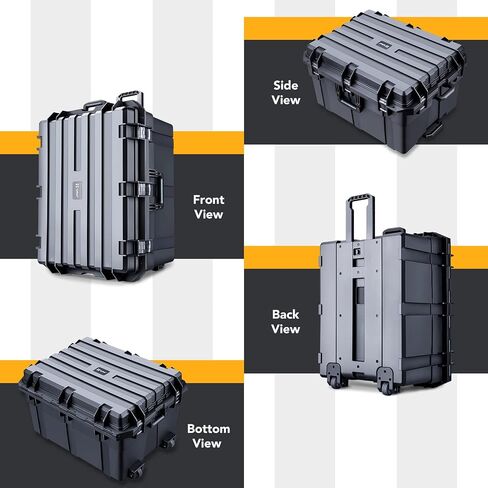 Lykus HC-7530 Large Waterproof Hard Case with Wheels and Customizable Foam, Interior Size 29.5x17.7x11.8 inch, Suitable for cameras, lenses, electronic equipment and more in Kuwait