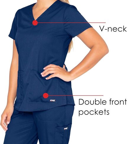 BARCO Grey's Anatomy Scrubs - Aubrey Scrub Top for Women, V-Neck, Shirring Back Super-Soft Women's Scrub Top in Kuwait