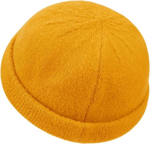 Croogo Brimless Skull Cap Plain Knitted Docker Watch Hat Rolled Cuff Harbour Hat Winter Beanie Sailor Worker Hats in Kuwait