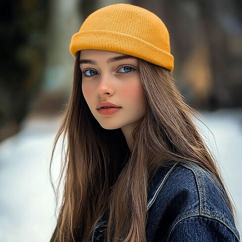 Croogo Brimless Skull Cap Plain Knitted Docker Watch Hat Rolled Cuff Harbour Hat Winter Beanie Sailor Worker Hats in Kuwait