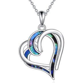 Father Daughter Necklace Sterling Silver Dad Child Love Heart Pendant Cubic Zirconia Jewelry Gift for Women Girls
