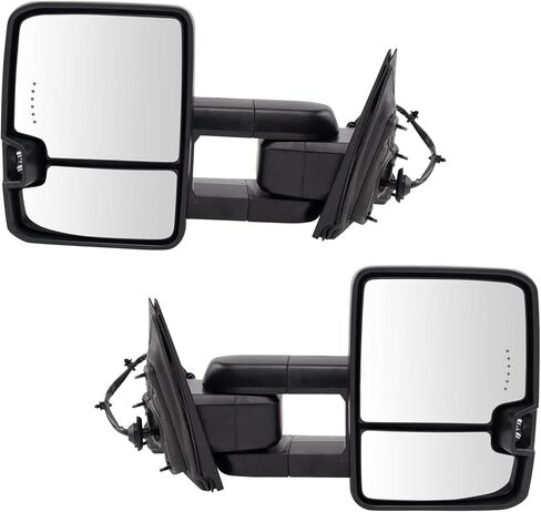 Trail Ridge Tow Mirror Power Folding Heated Smoked Signal Pair Set Compatible with 2007-2014 Ford F-150 in Saudi Arabia