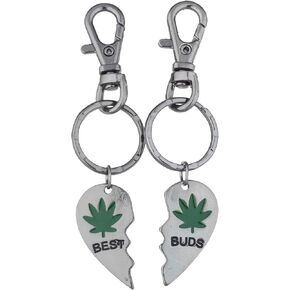 LUX ACCESSORIES Pot Broken Heart BFF Best Friends Keychain Set 2pc
