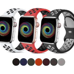 أحزمة iWatch الرياضية المصنوعة من السيليكون المتوافقة مع سوار ساعة Apple 38 مم 40 مم 41 مم 42 مم 44 مم 45 مم 46 مم سلسلة SE 3 4 5 6 7 8 9 10، سوار معصم أسود ناعم مقاوم للماء لساعات آيفون 3 حزم