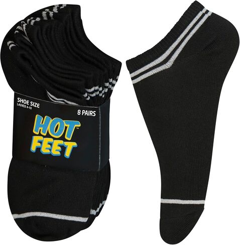 HOT FEET 6,12,18 Pack - No Show Socks for Women, Thin Low Cut Ankle Socks for Teens and Girls, Athletic Socks - Size 4-10 in Saudi Arabia