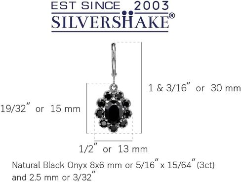 Silvershake الأحجار الكريمة الأصلية 925 فضة زهرة العنقودية Leverback قطرة استرخى أقراط مجوهرات للنساء ملابس الأعمال in Saudi Arabia