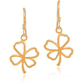 AeraVida Stylish & Lucky Four-Leaf Clover .925 Sterling Silver Dangle Earrings | Four Leaf Clover Earrings | Sterling Silver Dangle Earrings for Women | Fashion Drop Dangle Earrings