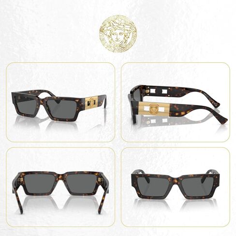نظارات شمسية مستطيلة من فيرساتشي VE4459 للرجال والنساء + حزمة مع مجموعة نظارات مجانية من Designer iWear in Saudi Arabia