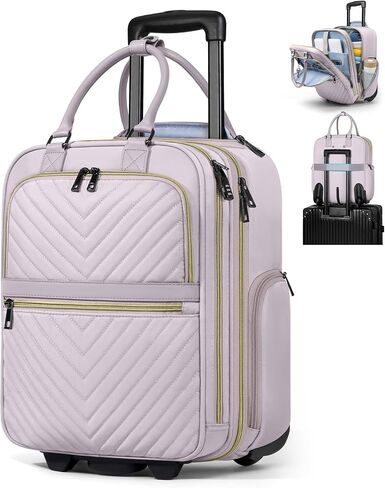 RAINSMORE Underseat Carry On Luggage, 16-inch Airline Approved Luggage with Wheels Lightweight Softside Underseater Travel Suitcases Durable Overnight Bag Rolling Carry-on Bag for Women Men,Black in Kuwait