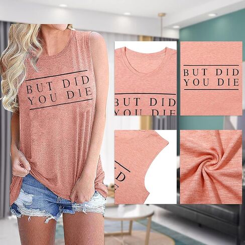 ASTANFY But Did You Die Muscle Tank Tops Women Funny Sayings Vest Casual Workout Sleeveless Tees Summer Vacation Beach Tank in Saudi Arabia