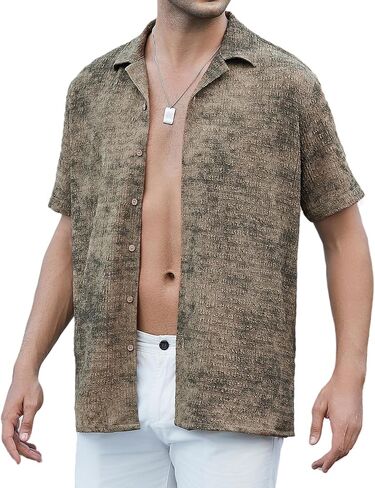 Alex Vando Mens Hawaiian Shirts Short Sleeve Summer Aloha Hawaii Shirts in Kuwait