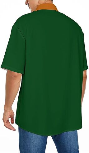 QIVICIMA Mens 2024 St Patricks Day Shirts Short Sleeve Clover Button Down Shirt Green Shamrock Casual Shirts Tops in Kuwait