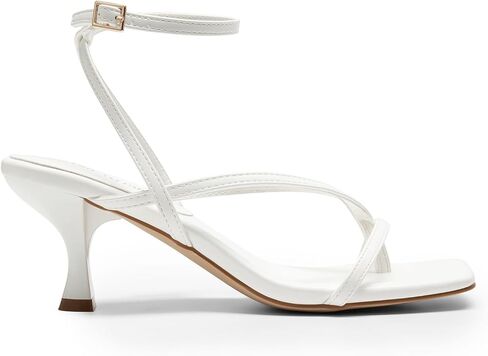 DREAM PAIRS Women's Dressy Thong Kitten Heel Sandals | Strappy Square Open Toe Heels with Adjustable Ankle Strap, Comfort Heeled Sandals for Wedding Guest, Party, Prom Occasions in Saudi Arabia