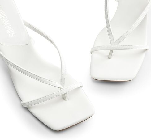 DREAM PAIRS Women's Dressy Thong Kitten Heel Sandals | Strappy Square Open Toe Heels with Adjustable Ankle Strap, Comfort Heeled Sandals for Wedding Guest, Party, Prom Occasions in Saudi Arabia