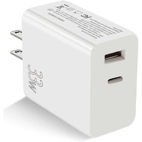 33W Fast Wall Charger, Dual Port Portable Travel PD 3.0&Type C Charger, for iPhone 12/12 Mini/12 Pro/12 Pro Max/11/XR/X/8Plus/iPad Pro 11-inch 2018 and More