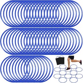 Shappy 50 Pcs Agility Rings with Storage Bags 15 Inch Agility Training Rings Hoop Exercise Ring Plastic Speed Rings Jumping Hoops for Sports Soccer Football Gymnastics Practice Games