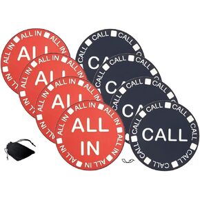 Cyber-Deals Lot of (4) 2-Sided All in/Call Texas Hold'em Poker Double Sided Matte Finish Ceramic Chip Buttons with Pouch in Saudi Arabia