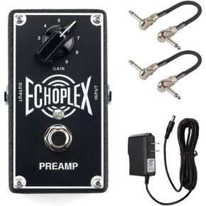 Dunlop EP101 Echoplex Preamp Bundle with 2 MXR Patch Cables and 9V Power Supply