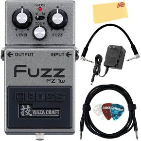 حزمة Boss CE-2W Waza Craft Chorus مع محول طاقة رولاند، وكابل أداة بطول 10 أقدام، وكابل توصيل بطول 6 بوصات، ولقطات