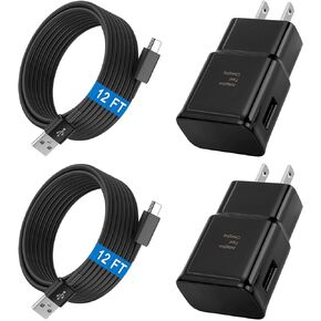 Android Phone Charger Type C with 10 FT C Cable Fast Charging for Samsung Galaxy S10/S10e/S10+/S9+/S8+/S23/S22/S21 Ultra/S20/Note 20/Note 10/Note 9/Z Flip 3/A03s/A02s, 2Pack