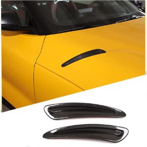Real Carbon Fiber Hood Air Vent Trim Cover Fit for Toyota Supra GR A90 A91 MK5 2019-2024, Hood Air Outlet Vent Molding Sticker Trim, 2PCS (Carbon Fiber)