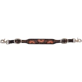 Vintage Hand-Tooled Sunflower Wither Strap - Horse Size, Brown