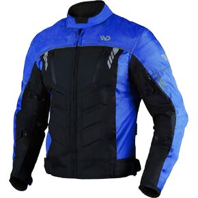 WD Motorsports Vegas 1.0 Men’s Textile Motorcycle Jacket, All-Season CE Armored, Waterproof Cordura Biker Jackets with Removeable Lining & Ventilated Zippers (Black, Small)