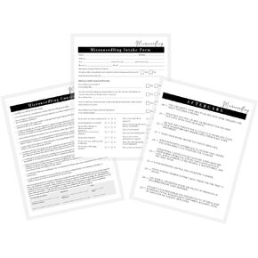 Microneedling Intake Forms, Consent, Aftercare Instructions | 75pk 25 of Each | Skin Rejuvenating Microneedling | Anti Aging, Anti Wrinkle | 8.5 x 11" Client Intake Signature Minimalist Black White