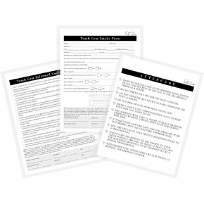 Tooth Gem Consent Form, Intake Form, Aftercare Form | 75 Pack | 8.5x11 inch Paper Size Form | 25 Tooth Gem Consent Forms, 25 Client Intake Forms, 25 Tooth Gem Aftercare Forms
