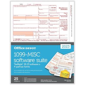 Office Depot® Brand 1099-MISC Laser Tax Forms with Software, 4-Part, 2-Up, 8-1/2" x 11", Pack of 25 Form Sets in Saudi Arabia
