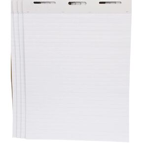 School Smart Ruled Easel Pads, 27 x 34 Inches, 50 Sheets, White, Pack of 4