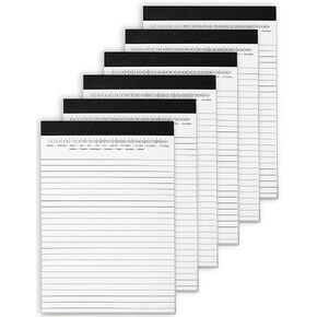 Mymazn Small Legal Pads 5-3/4"x 8-1/2" Notepad with Date on Top, 50 Sheets, 6 Pack, White Lined Paper Mini Memo Pads, College Ruled Writing Pads for Office School