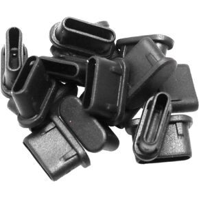 Type-C Dust Plug 15PCS 0.37 x 0.16 x 0.24inch/9.5 x 4 x 6 mm Type C TPU Soft Rubber Protector Caps Phone USB C Port Cover Cap Black