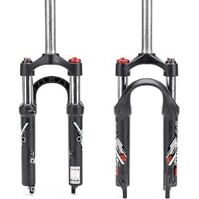 BUCKLOS 20 inch Coil Folding Bike Suspension Fork, Travel 50mm 28.6mm Threadless Straight Tube QR 9mm Crown Lockout Disc Brake Front Forks