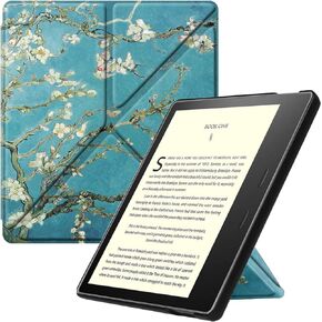 حافظة Fintie Origami لجهاز Kindle Oasis مقاس 7 بوصات (الجيل العاشر/التاسع، إصدار 2019/2017) - غطاء حامل ملائم نحيف يدعم القراءة بدون استخدام اليدين مع خاصية الاستيقاظ التلقائي، فحمي الدنيم