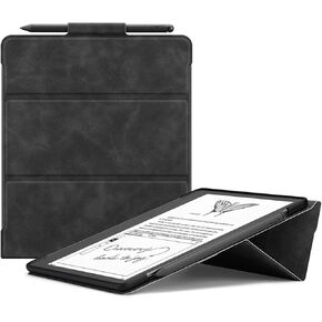 Ayotu Stand Case for Kindle Scribe 10.2 Inch (2022 Released) - Auto Sleep/Wake, Premium Sturdy Fabric Cover with Pen Holder, Only for 10.2" Kindle Scribe, Black
