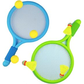 Children's Tennis Set: Durable Plastic Tennis Racket for Kids with Soft Balls and Shuttlecocks - Perfect for Outdoor and Indoor Sports Play (Available in Different Packages)
