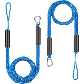 Bungee Dock Line Boat Accessories - Pontoon, Jet Ski, Kayak Accessories with 316 Stainless Steel Clip