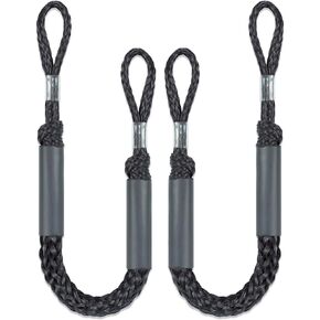 Geelu 2.5FT Bungee Dock Line 2PCS Boat Fender Ropes Use with Fenders, Buoys Or for Docking Pontoons Boat Accessories for Boats,Jet Ski, Seadoo, Yamaha (Black, 2.5Feet)