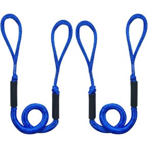 Bungee Boat Dock Line,Dock Tie Mooring Rope Stretchable Docking String with Foam Float for Pontoon,Jet Ski, SeaDoo,WaveRunner,Kayak,Boating Gifts for Men,Fishing Boat Accessories,2Pack,4-5.5FT