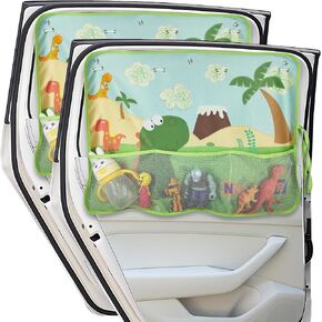 Car Sun Shade Side Window, Blackout Car Window Shades with Storage Net Pockets Car Window Curtain 7 Suction Cups for Sun/Heat/UV Rays Protection Kids Adults in Saudi Arabia