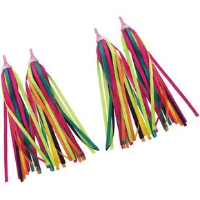 Colorful Bike Streamer Girls Boys Kids Bicycle Tassel Ribbon Handlebar Scooter Streamers 2 Pairs 32 Bands