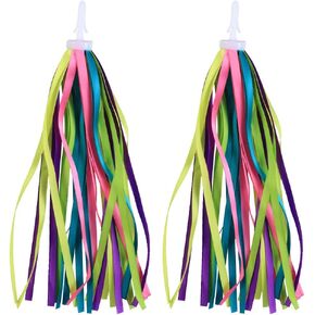 BESPORTBLE 1 Pair Kids Bike Handlebar Streamers Ribbons Bicycle Grips Tassels for Children Baby Carrier Accessories - Colorful