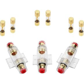 حامل مصهر AGU مدمج بمقياس 4-10 مع مصهر AGU بقدرة 30 أمبير مثالي لصوت السيارة وأجهزة الإنذار ومكبرات الصوت والضواغط - حامل مصهر مقاوم للماء بقدرة 30 أمبير 3 مجموعات in Kuwait