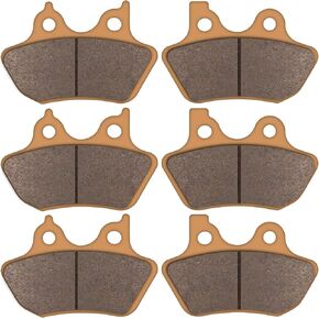 Brake Pads for Harley Davidson 2000-2007 Electra Glide Ultra Classic Road King Fatboy Dyna Heritage Softail Night Train,2 Front + 1 Rear Severe Sintered Copper Brake Pads