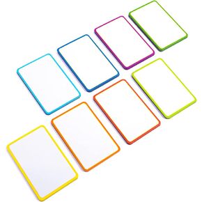 Availey 32 Pieces (3 x 5") - Colored Border Magnetic Dry Erase Labels - Reusable Strips for Classroom Home Office Garage Refrigerator Blank Writable Erasable Cards Name Tags Students Locker Shelf