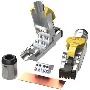 LINKUP - [GHMT & DSX8000 Certified Cat8 Ethernet Cable Connector (2-Pack) RJ45 Metal Tool Free Easy Termination Keystone Jack |for 2000MHz 2GHz 40G Double Shielded Solid LAN Cable 22AWG-24AWG