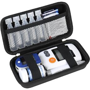 Diabetic Supplies Hard Case Diabetic Supply Organizer Bag Carrying Case for Diabetes Testing Kit Blood Glucose Monitor Kit with Blood Sugar Glucometer Test Strips Lancing Device Lancets, Black
